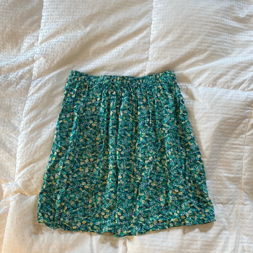 Green floral skirt old navy